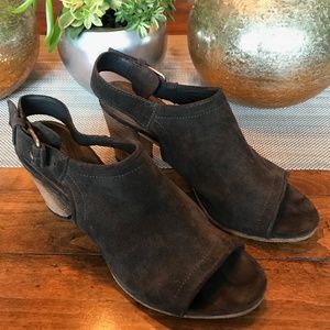 Alberto Fermani Suede Peep Toe Booties